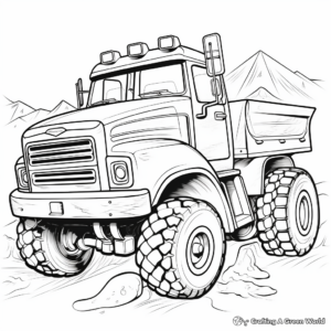 Fun Snow Plow Truck in Action Coloring Pages 1