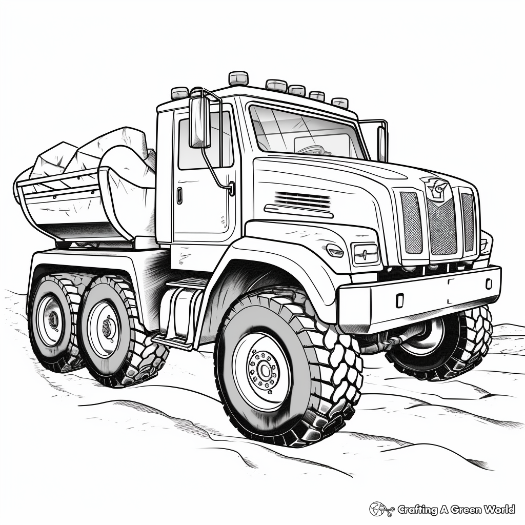 Fun Snow Plow Truck in Action Coloring Pages 3