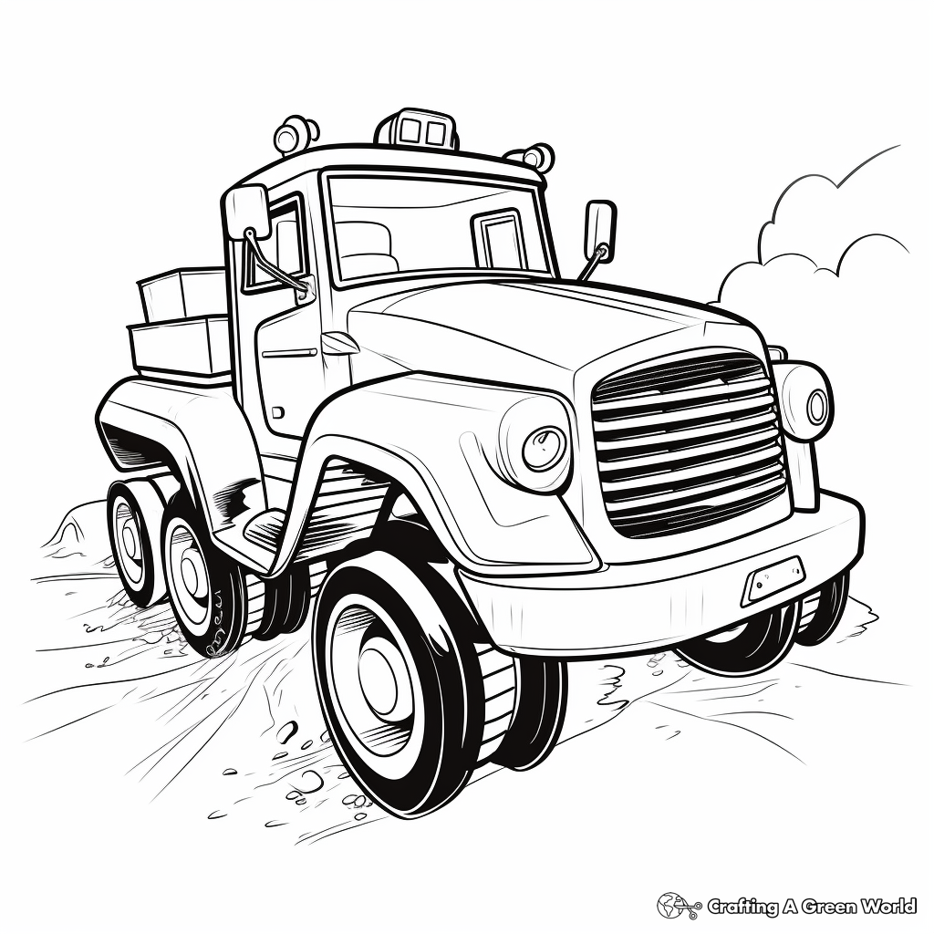 Fun Snow Plow Truck in Action Coloring Pages 4