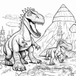 Fun Spinosaurus vs T-Rex Maze Coloring Pages 1