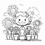Divertidas páginas para colorear de jardines de primavera para niños 2