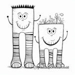 Fun Striped Socks Coloring Pages 4