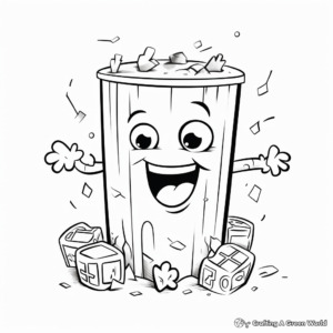 Fun Trash Can Coloring Pages for Kids 2