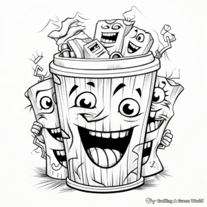 Fun Trash Can Coloring Pages for Kids 3