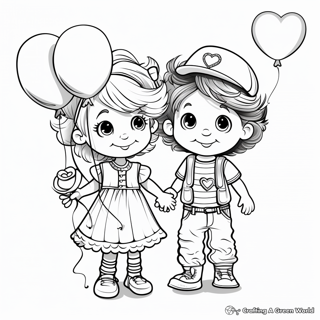 Fun Valentine's Day Party Coloring Pages 3