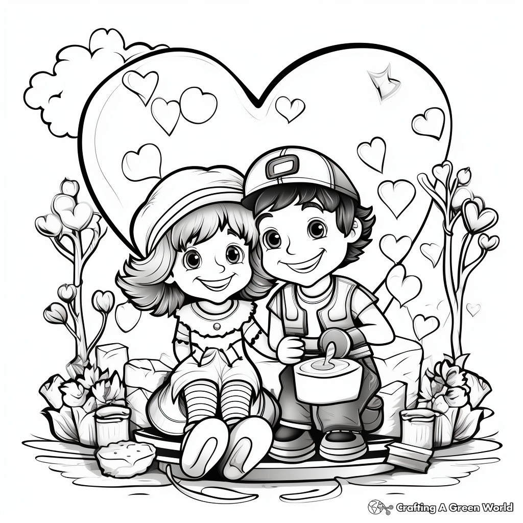 Fun Valentine's Day Party Coloring Pages 4