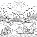 Fun Winter Activities Coloring Pages for Children 2
