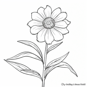 Fun Zinnia Autumn Flower Coloring Pages 2