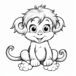 Fun, Playful Baby Girl Monkey Coloring Sheets 2