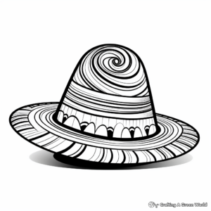 Funky Modern Sombrero Coloring Pages 1
