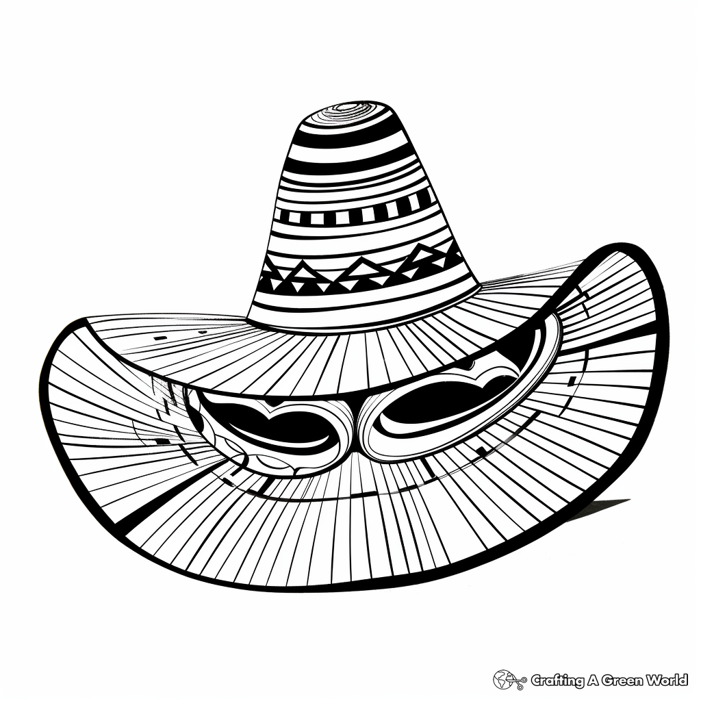 Funky Modern Sombrero Coloring Pages 3