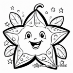 Funky Star Fruit Coloring Sheets 4