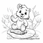 Funny Beaver Doing Tricks Coloring Pages 1