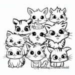 Funny Cat Pack Making Faces Coloring Pages 3