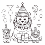 Funny Clown With Circus Animals Coloring Pages 1