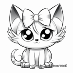 Funny Grumpy Cat with Bow Coloring Pages 2
