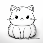 Furry Pillow Cat Coloring Pages 1