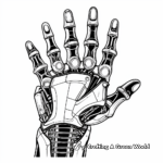 Futuristic Cyborg Skeleton Hand Coloring Pages 1