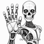 Futuristic Cyborg Skeleton Hand Coloring Pages 4
