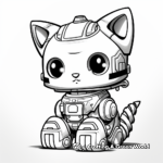 Robot futurista Kitty Páginas para colorear 2