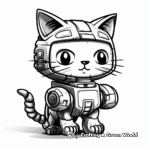 Robot futurista Kitty Páginas para colorear 4