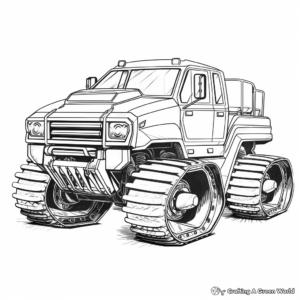 Futuristic Snow Plow Truck Coloring Pages 1