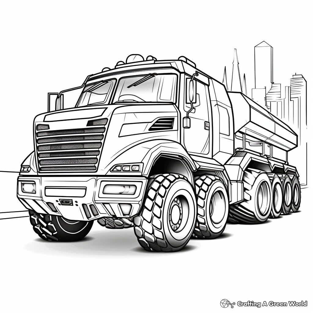 Futuristic Snow Plow Truck Coloring Pages 2
