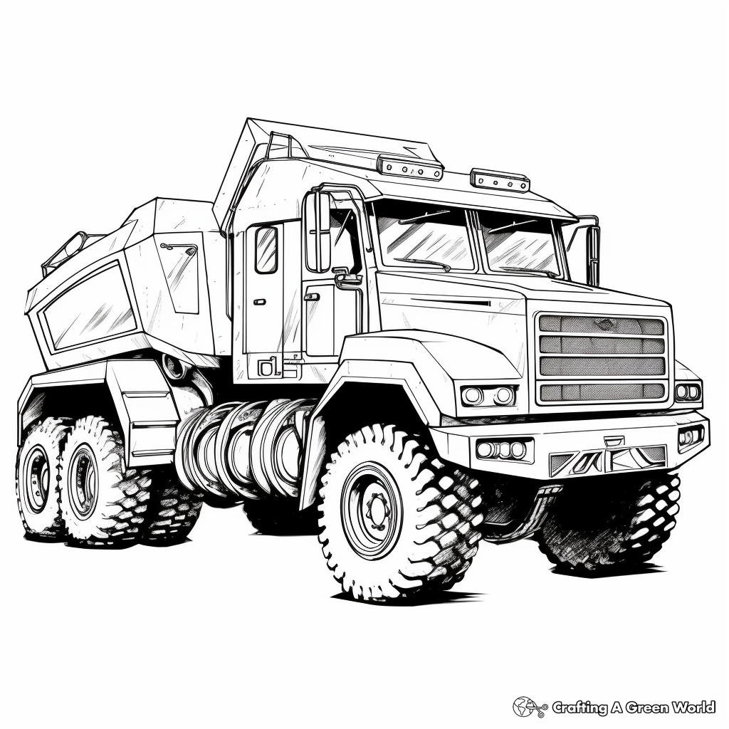 Futuristic Snow Plow Truck Coloring Pages 3