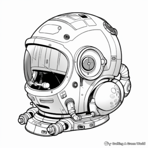 Futuristic Space Suit Helmet Coloring Pages 1