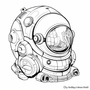 Futuristic Space Suit Helmet Coloring Pages 3