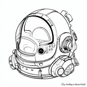 Futuristic Space Suit Helmet Coloring Pages 4