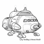 Futuristic Spaceship Vector Coloring Pages 3