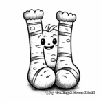 Fuzzy Slipper Socks Coloring Pages 3