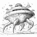 Galactic Battles: Alien Warship Coloring Pages 2