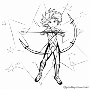 Galaxy-Inspired Sagittarius Star Sign Coloring Pages 4