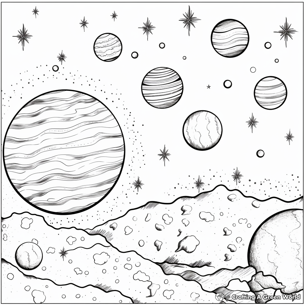 Galaxy Patterns: Milky Way Coloring Pages 3
