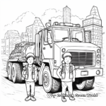 Garbage Truck Crew Coloring Pages: Driver and Loaders 1