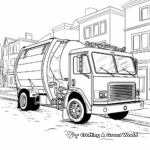 Garbage Truck in Action: City-Scene Coloring Pages 4