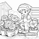 Garden Scene Peony Coloring Pages 2