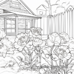 Garden Scene Peony Coloring Pages 4