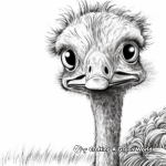 Gazing Ostrich Coloring Pages for Bird Lovers 1