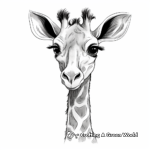 Gentle Cartoon Giraffe Coloring Sheets 3