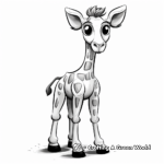Gentle Cartoon Giraffe Coloring Sheets 4