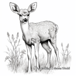 Gentle Deer in the Meadow Coloring Pages 2