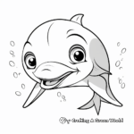 Gentle Dolphin Face Coloring Pages For Beginners 2