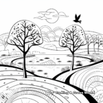 Geometric Nature Scene Coloring Pages 2