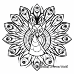 Geometric Peacock Mandala Coloring Pages 4