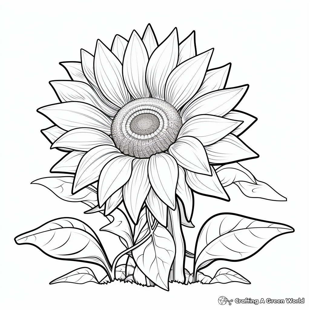 Geomorphological Sunflower Coloring Pages 2