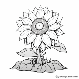 Geomorphological Sunflower Coloring Pages 3