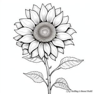 Geomorphological Sunflower Coloring Pages 4